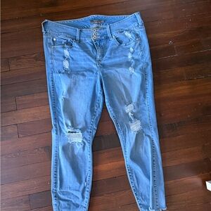 Torrid Medium Blue Distressed Jeggings